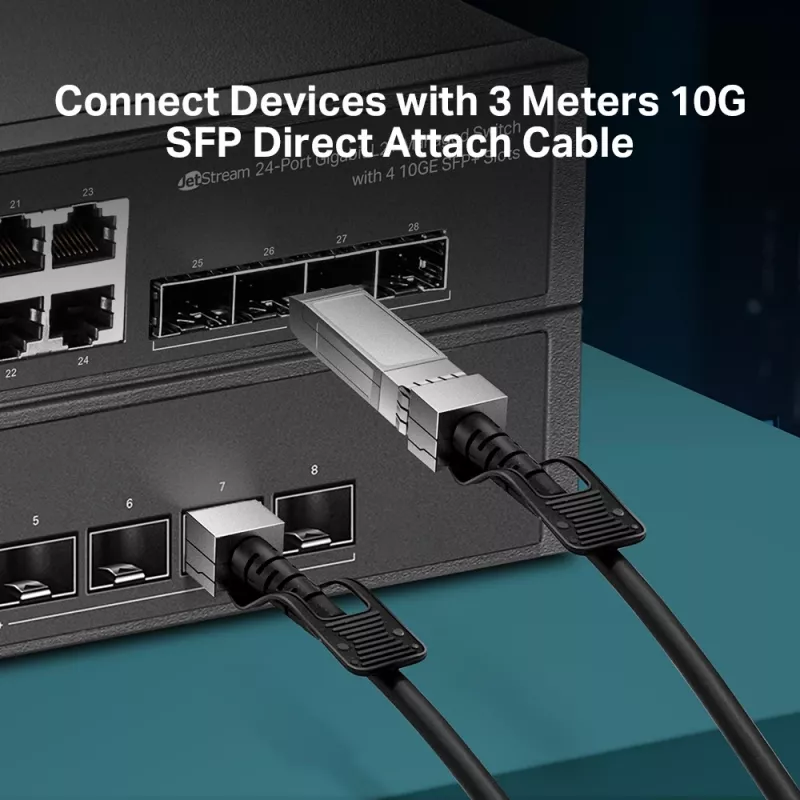 TP-Link cavo Direct Attach 10G SFP+ da 3 metri, 3 m, DAC, SFP+, SFP+