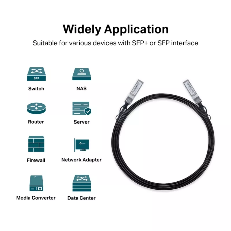 TP-Link cavo Direct Attach 10G SFP+ da 3 metri, 3 m, DAC, SFP+, SFP+