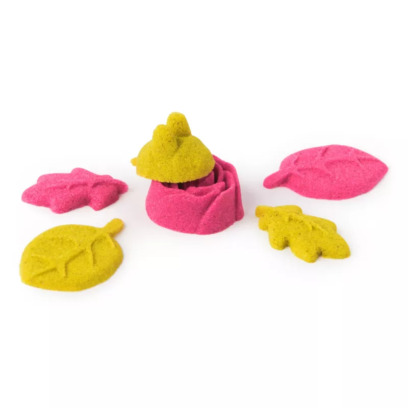 Kinetic Sand, SquishBlossom Blooming Flower, riempimento cestino di Pasqua, include 227 g di sabbia modellabile giallo neon e rosa, vaso da fiore e formine, giocattolo sensoriale per bambini