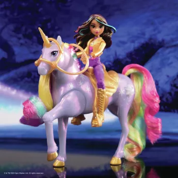 Bambola moda Usorteret Unicorn Academy Sophia & Light Magic Wildstar con effetti luminosi arcobaleno, batterie LR44, 241 mm