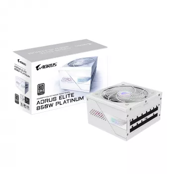 Alimentatore GIGABYTE AORUS ELITE P850W 850W ATX 80 PLUS Platinum completamente modulare bianco ventola 120mm