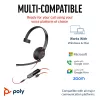 HP Poly Blackwire 5210 Mono USB-C Headset + spina 3,5 mm + adattatore USB-C/A