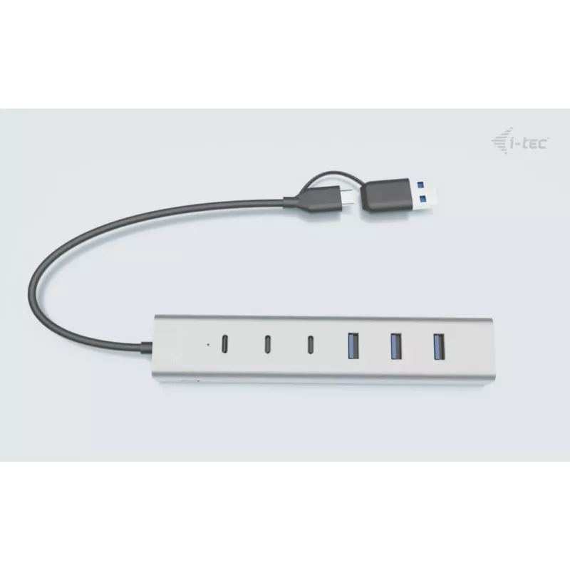 i-tec hub di ricarica in metallo USB-C/USB-A 7 porte (3x USB-C, 4x USB-A)
