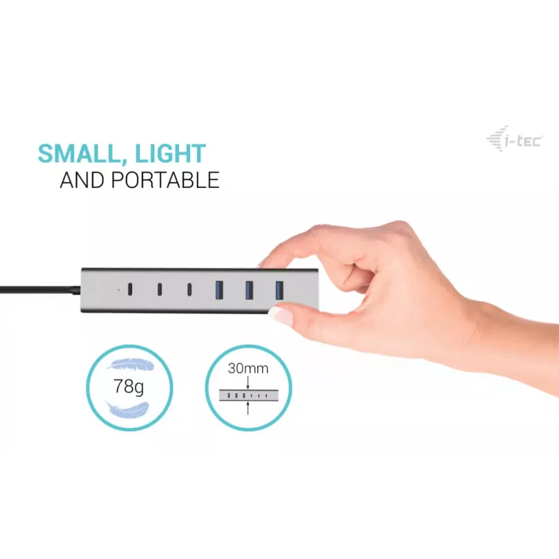 i-tec hub di ricarica in metallo USB-C/USB-A 7 porte (3x USB-C, 4x USB-A)