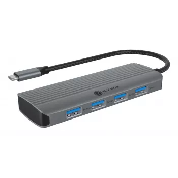 ICY BOX IB-DK4022a-CPD con filo USB 3.2 Gen 1 (3.1 Gen 1) Type-C alluminio, argento