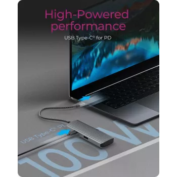 ICY BOX IB-DK4022a-CPD con filo USB 3.2 Gen 1 (3.1 Gen 1) Type-C alluminio, argento
