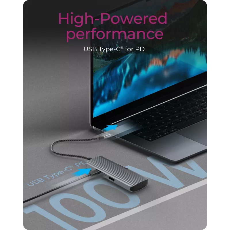 ICY BOX IB-DK4022a-CPD con filo USB 3.2 Gen 1 (3.1 Gen 1) Type-C alluminio, argento