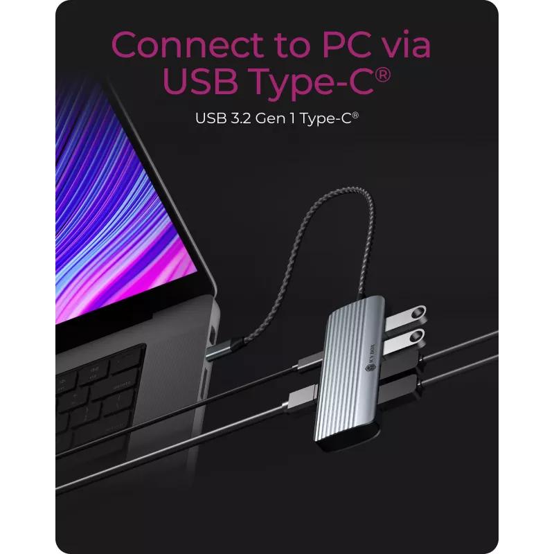 ICY BOX IB-DK4022a-CPD con filo USB 3.2 Gen 1 (3.1 Gen 1) Type-C alluminio, argento