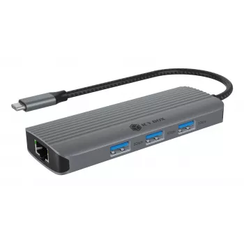 ICY BOX IB-DK4034a-CPD con filo USB 3.2 Gen 1 (3.1 Gen 1) Type-C alluminio, argento