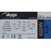 Akyga Basic AK-B1-600 alimentatore ATX 600 W, ventola 120 mm, PFC passivo, grigio