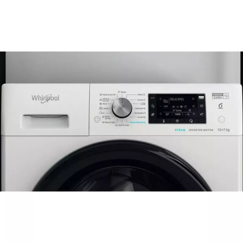 Whirlpool FFWDD1076258B lavasciuga a libera installazione a carica frontale bianco