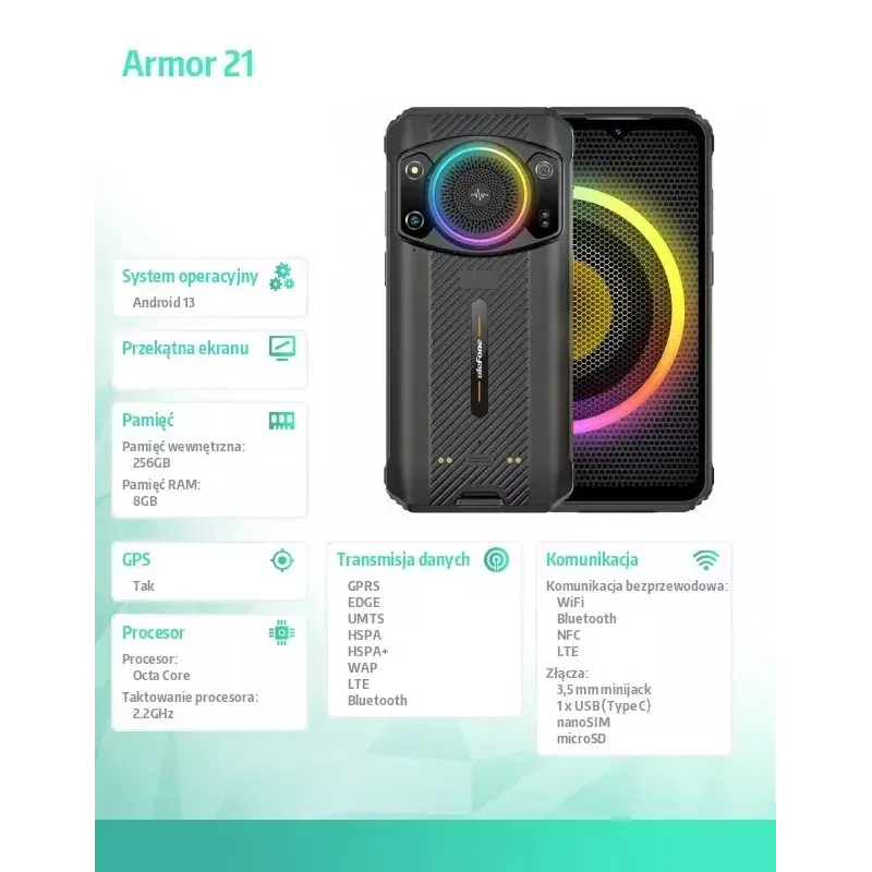 Smartphone UleFone Armor 21 — display 6,58
