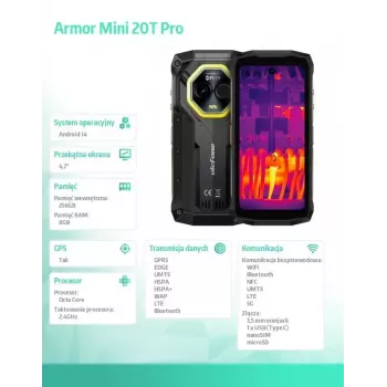 Smartphone UleFone Armor Mini 20T Pro 5G, display 4,7