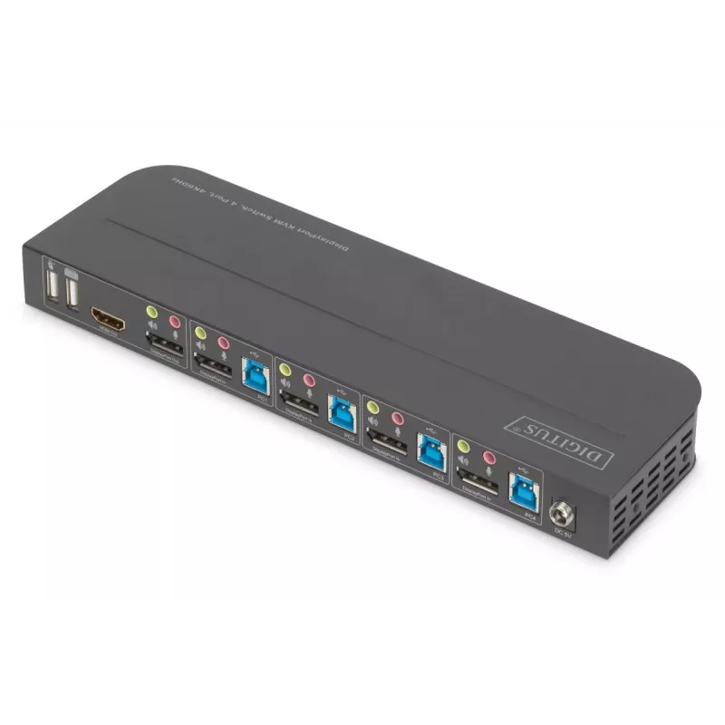 Switch KVM DIGITUS 4x1 DP DP/HDMI Out USB 4Kx2K 60Hz