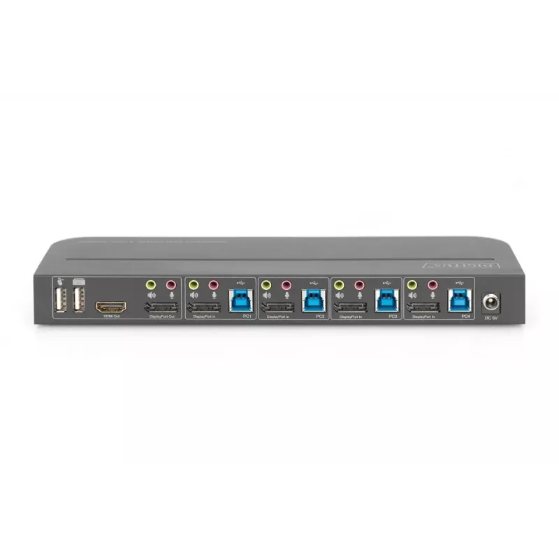 Switch KVM DIGITUS 4x1 DP DP/HDMI Out USB 4Kx2K 60Hz