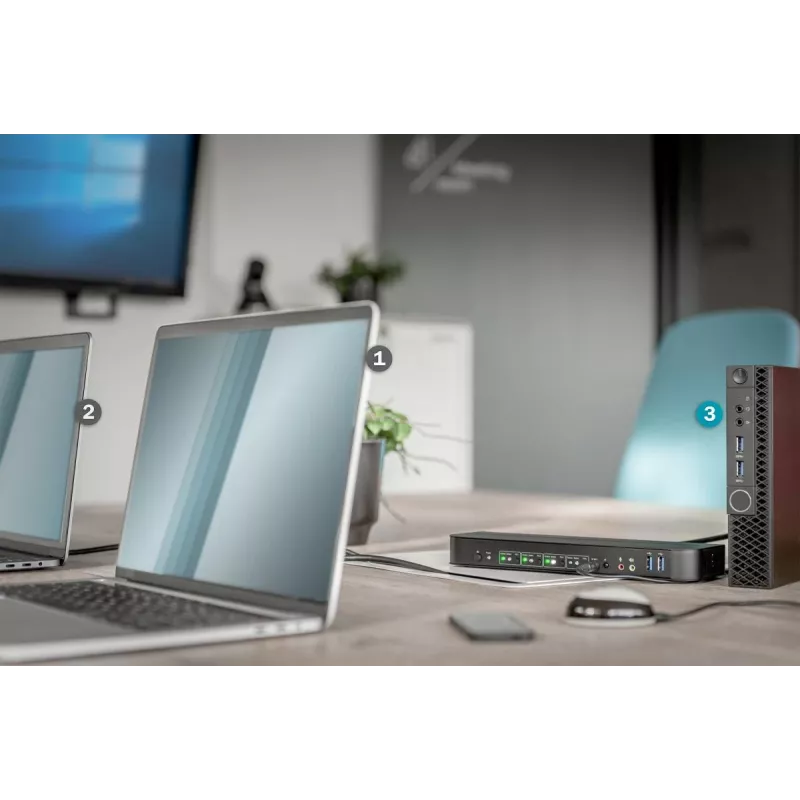 Switch KVM DIGITUS 4x1 DP DP/HDMI Out USB 4Kx2K 60Hz