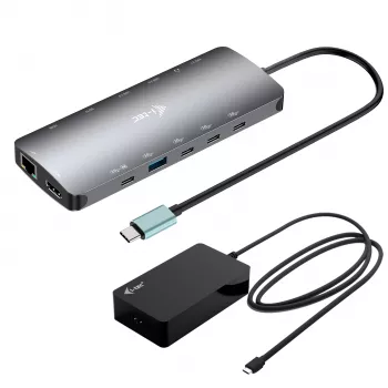 i-tec Metal USB-C Nano 3x Display Dock, 2x HDMI 1x USB-C Video con Power Delivery 140W + caricabatterie universale 140 W