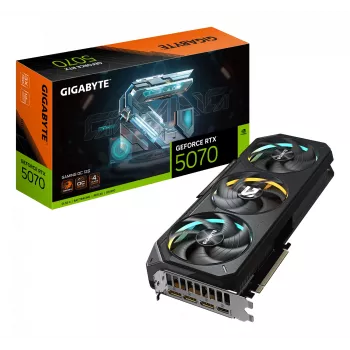 GIGABYTE GeForce RTX 5070 GAMING OC 12G Scheda grafica - 12 GB GDDR7, 192 Bit, PCI-E 5.0, 2625 MHz clock core, 3 x DP 2.1a, 1 x HDMI 2.1b, NVIDIA DLSS 4, GV-N5070GAMING OC-12GD