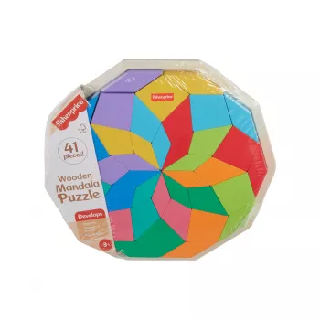 Puzzle Mandala in legno Fisher-Price, geometrico, per bambini piccoli e bambini, 40 pezzi in legno