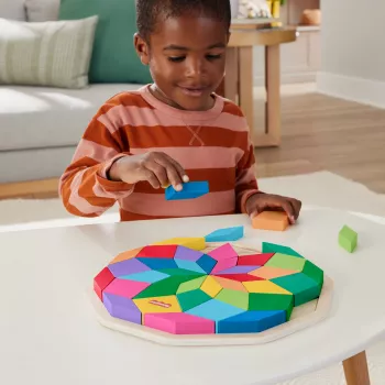 Puzzle Mandala in legno Fisher-Price, geometrico, per bambini piccoli e bambini, 40 pezzi in legno