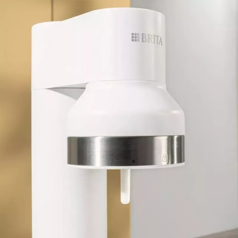 Gasatore per bibite BRITA Carbonator 1046730 bianco — compatto da tavolo con 2 bottiglie (231×126×443 mm)