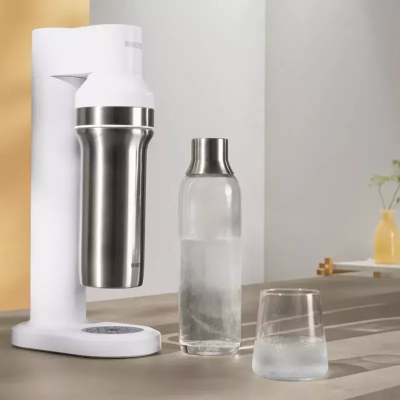 Gasatore per bibite BRITA Carbonator 1046730 bianco — compatto da tavolo con 2 bottiglie (231×126×443 mm)