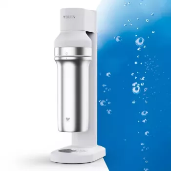 Gasatore per bibite BRITA Carbonator 1046730 bianco — compatto da tavolo con 2 bottiglie (231×126×443 mm)