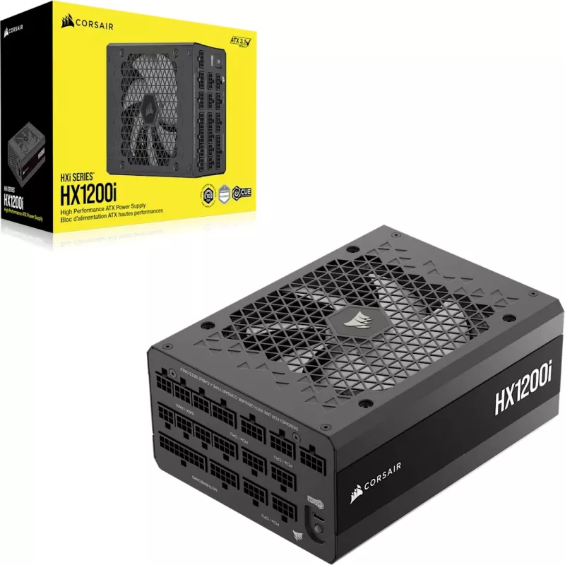 Alimentatore CORSAIR HX1200 1200 W ATX 24-Pin completamente modulare 80 PLUS Platinum nero ventola 14 cm