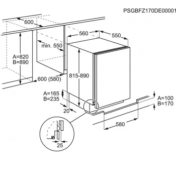 Frigorifero da incasso Electrolux Serie 600 LXB2AE82S 127 L bianco