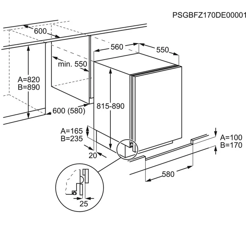 Frigorifero da incasso Electrolux Serie 600 LXB2AE82S 127 L bianco