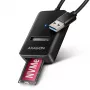 Case per SSD AXAGON ADM2-AM USB-A 10 Gbit/s per singola unità M.2 NVMe/SATA, USB 3.2 Gen 2, cavo 10 cm, nero