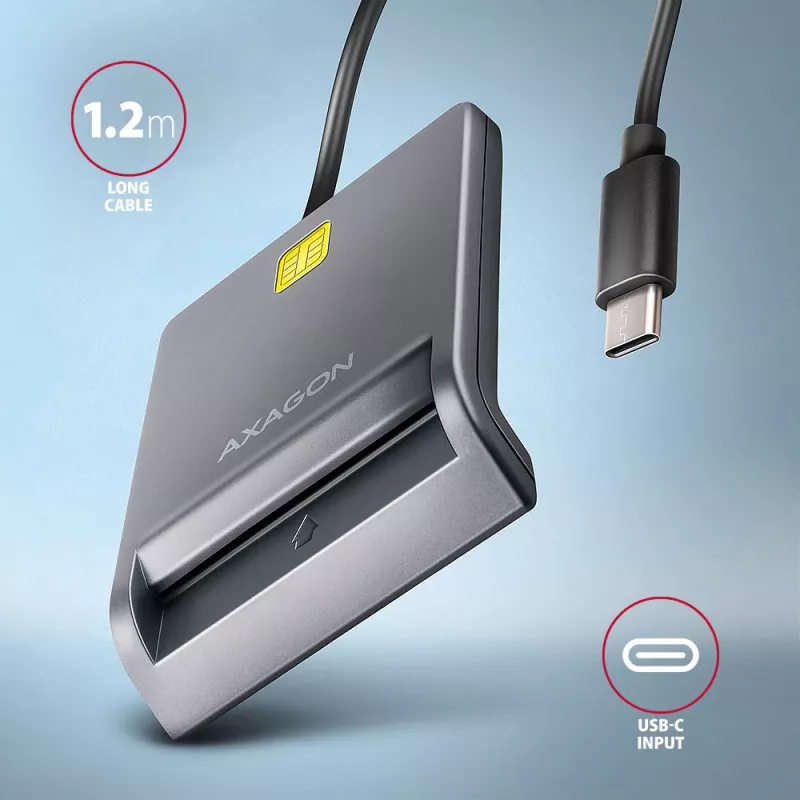 Lettore di schede Axagon CRE-SM3TC USB 2.0 Type-C grigio SmartMedia