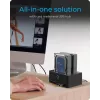 ICY BOX IB-1233CL-CR docking station e stazione di clonazione a 2 alloggiamenti per SSD/HDD da 2,5/3,5 pollici, lettore di schede CF/SD, hub USB-A, USB 3.2 Gen 1, nera