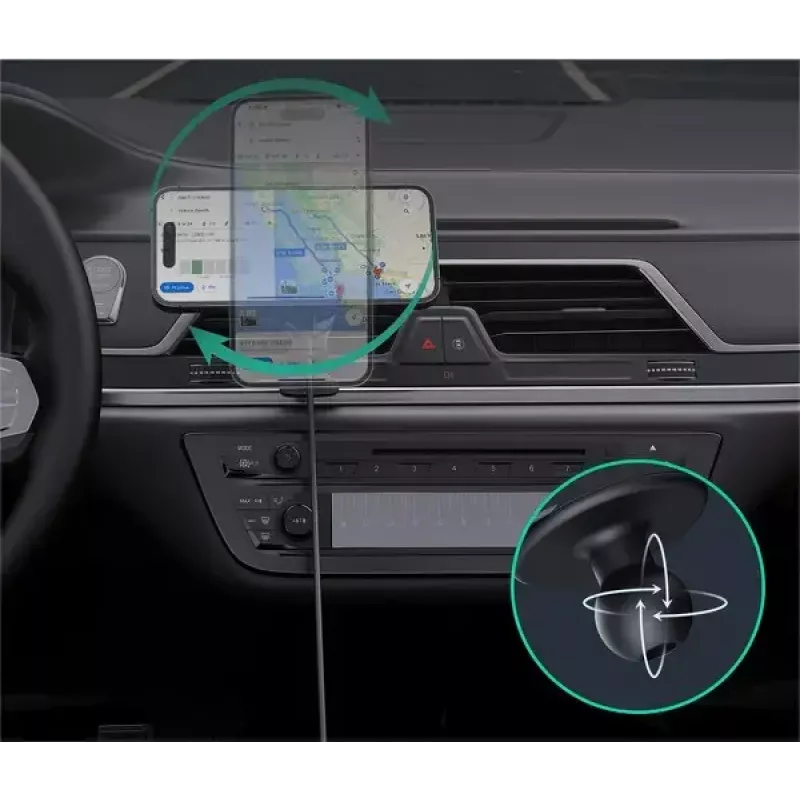 Aukey Mag Fusion Dash Pro HD-MC13A Qi2 15 W supporto auto con caricatore wireless e raffreddamento
