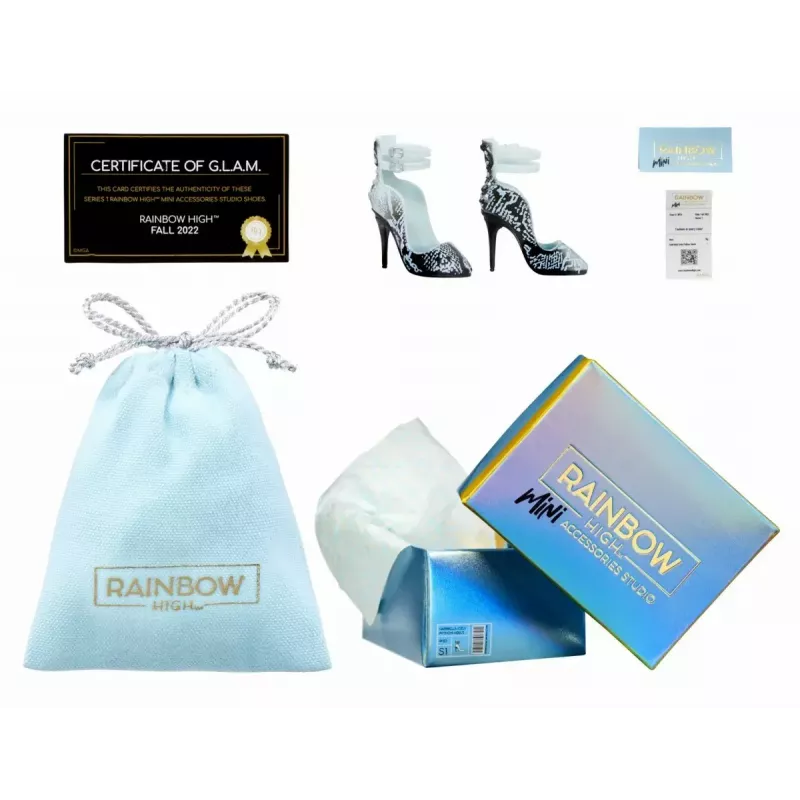 Confezione display accessori Rainbow High Shoes, 27 pezzi – vari accessori scarpe per bambole