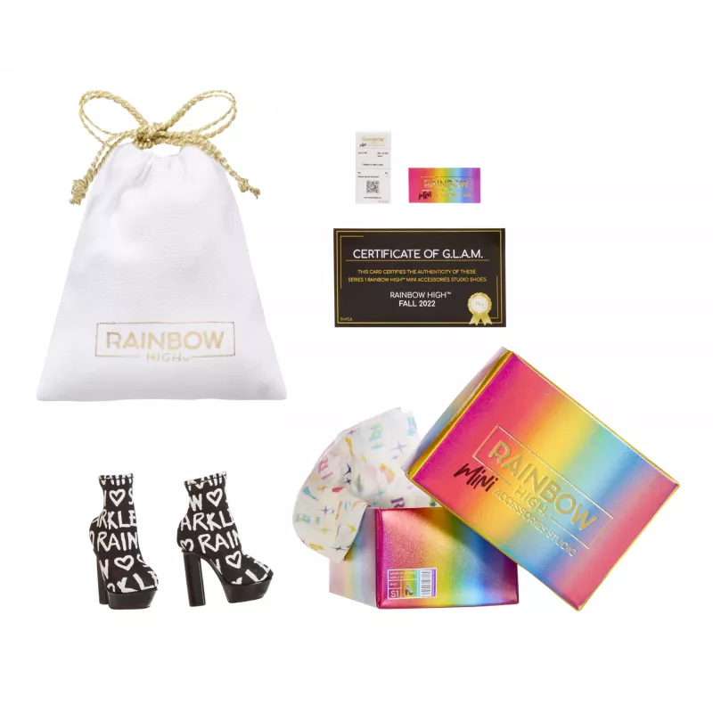Rainbow High Accessories Studio Series 1, assortimento S in PDQ scarpe per bambole