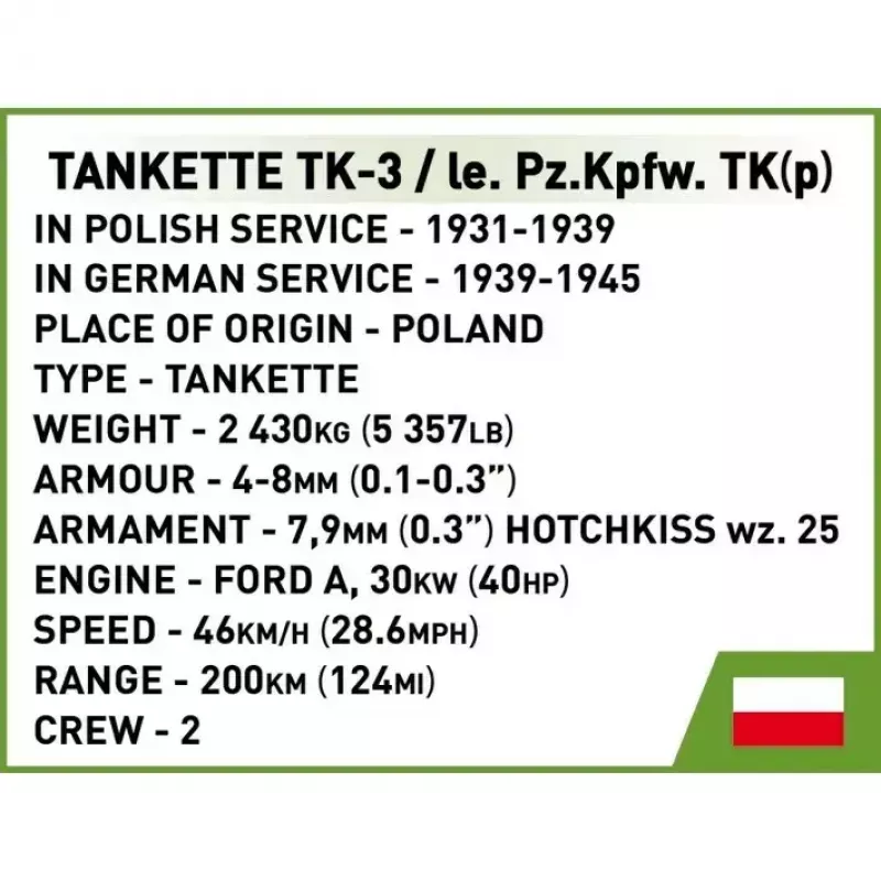 Set da costruzione Cobi Blocks Tankette TK-3 – 323 pezzi