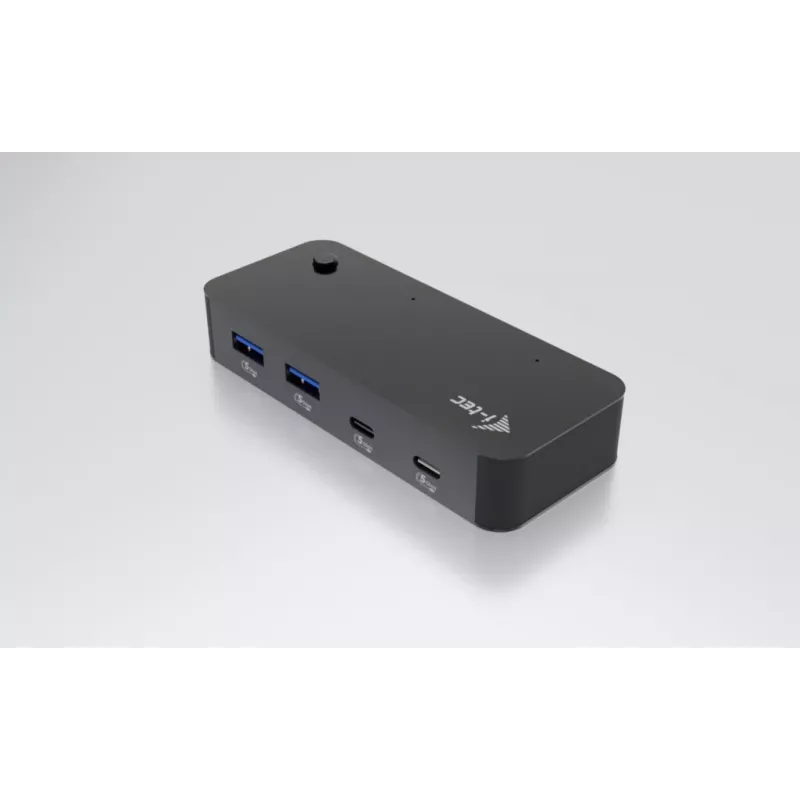 Hub KVM universale i-tec 2x USB-C 2x USB-A 3.0 5000 Mbit/s nero