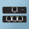 Splitter Ethernet QOLTEC 52294 1x3 RJ45 con ingresso alimentazione USB-C