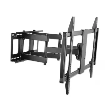 Supporto a parete Manhattan per TV e monitor (Full Motion), per schermi da 37 pollici a 100 pollici, compatibilità VESA: tutti tra 200x200 mm e 900x600 mm – verificare le dimensioni dei quattro fori di fissaggio sul retro dello schermo per assicurarsi che corrispondano, max. 80 kg, nero, supporto, garanzia a vita