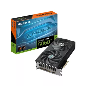 Scheda grafica GIGABYTE GeForce RTX 5060 Ti EAGLE OC 16G - 16 GB GDDR7, 128 Bit, PCI-E 5.0, 2617 MHz frequenza core, 3 x DisplayPort, 1 x HDMI, GV-N506TEAGLE OC-16GD