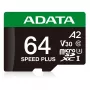 Scheda microSDXC ADATA Speed Plus 64 GB UHS Classe 3 modello UD64GUI3V30A2SP-RA1