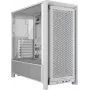 Case PC CORSAIR FRAME 4000D RS Midi Tower bianco — ATX, vetro temperato, 3 ventole frontali da 120mm, supporta radiatori 360/240/140mm