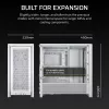 Case PC CORSAIR FRAME 4000D RS Midi Tower bianco — ATX, vetro temperato, 3 ventole frontali da 120mm, supporta radiatori 360/240/140mm