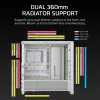 Case PC CORSAIR FRAME 4000D RS Midi Tower bianco — ATX, vetro temperato, 3 ventole frontali da 120mm, supporta radiatori 360/240/140mm