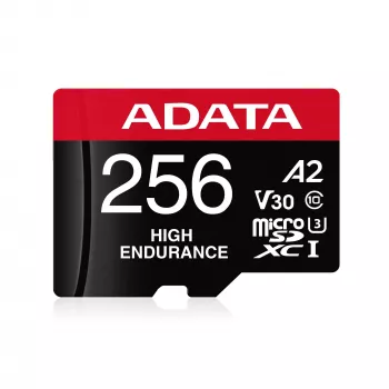 Scheda di memoria microSDXC ADATA 256 GB AUSDX256GUI3V30SHA2-RA1 UHS-I Classe 10 V30 (lettura 100 MB/s, scrittura 80 MB/s) con adattatore SD