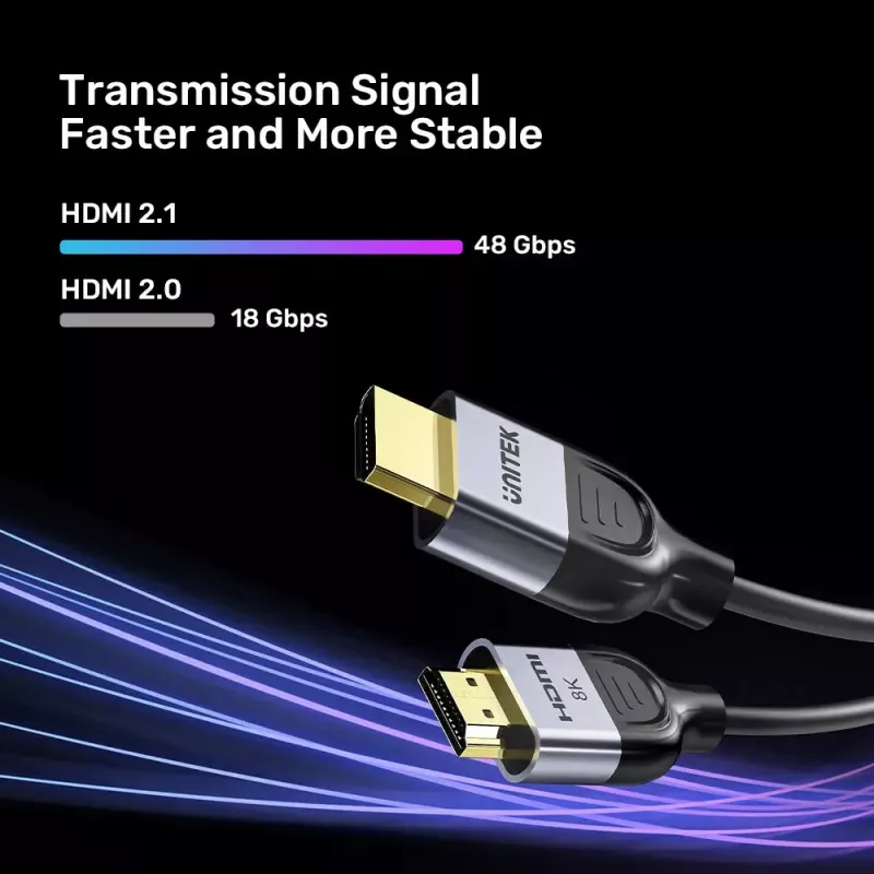 Cavo HDMI UNITEK C11086GY01-1,5M 1,5 m 48 Gbit/s ARC nero grigio