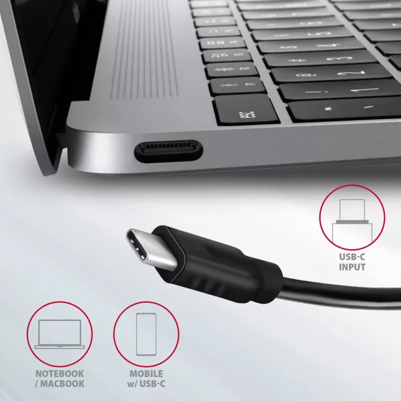 Hub USB Axagon HMC-5G21 10Gbps, 2x USB-A, 2x USB-C, HDMI 4k/30Hz, PD 60W, cavo USB-C