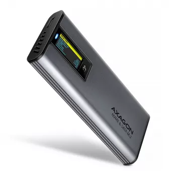 Axagon EEM2-SD2 USB-C 10Gbps - box DISPLAY per M.2 NVMe e SATA SSD