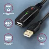 Prolunga USB Axagon ADR-207 7,5 m USB 2.0 nero